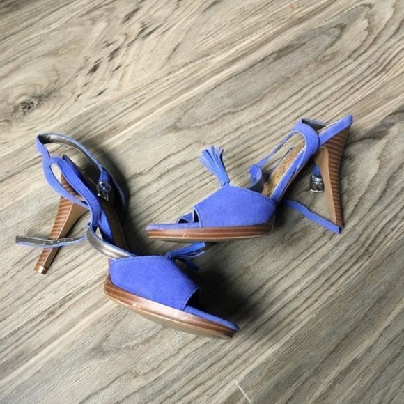 Loft Ann Taylor leather heeled sandals‎ kitten heel - Picture 1 of 6